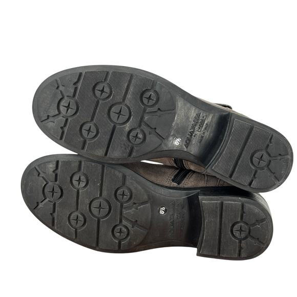 Aquatalia Moto Boot Sophia Buckle Suede Waterproof Women's SZ 6.5 Winter Gray - Picture 5 of 11